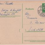 BRD - (16) Sorga ü. Bad Hersfeld Poststelle I Ganzsache n. Eichstätt 1957