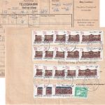 DDR - 15x70 Pfg. Hist. Postgebäude u.a. Telegramm Hadmersleben - Graal 1990
