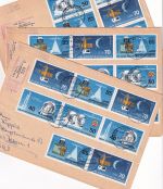 DDR - 25 J. Bemannter Raumflug 3 Einschreibebriefe/FDC div. Zusammendrucke 1986
