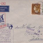 Niederlande - KLM Erstflug Amsterdam Johannesburg 1946 Luftpostbrief