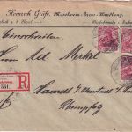 DR - 3x10 Pfg. Germania/o.Wz. Einschreibebrief Bischofswerda - Haardt 1903