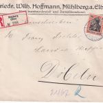 DR - 30 Pfg. Germania Einschreibebrief Mühlberg (Elbe) - Döbeln 1916