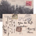 DR/Frankreich - 5+10 C. Portomarken Karte Düsseldorf - Beauvais 1906
