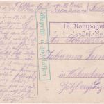 DR - "Geprüft und zugelassen" grüner Ra1 Feldpost/AK Lothringen - Wakendorf 1915