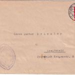 DR - 8 Pfg. AH Ortsbrief (Notkuvert) (14) Greifswald 9.3.45