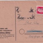 DR - 12 Pfg AH Brief Otterberg - Hohenacker 26.2.45 - L1 "Zurück" - Endphase !