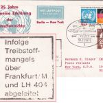 BRD - "In Folge Treibstoffmangels..." Sonderflug Berlin - New York 1973