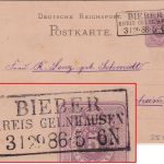 DR - Bieber Kreis Gelnhausen 31.29.86 (!!) Ra3 Ganzsache n. Bad Nauheim