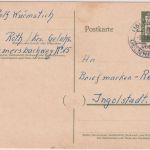 BRD - (16) Roth ü. Gelnhausen Poststelle I ganzsache n. Ingolstadt 1962