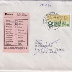 BRD - 90 Pfg. ATM Einzelfrankatur Brief/FDC n. ÖSTERREICH Marktoberdorf 2.1.81