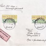 BRD - 2x280 Pfg. ATM Mehrfachfrankatur Wertbrief(1500)/FDC Unterthingau 2.1.81