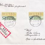 BRD - 2x180 Pfg. ATM Mehrfachfrankatur Wertbrief (500)/FDC Unterthingau 2.1.81