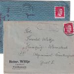 DR - (24) Hamburg 9.1.45 Maschinenstempel Not(wende)kuvert n. Langenwarden