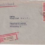 All.Bes. - 60+24 Pfg. Arbeiter Einschreibebrief Wuppertal-Elberfeld 1 1947