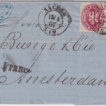 Preussen - 2x1 Sgr Adler Brief n. HOLLAND K2 Aachen 13/8 67 n. Amsterdam