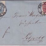 Preussen/Sachsen - 2+1 Sgr. Adler Brief K2 Breslau 29/10 - Leipzig 1862