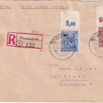 All.Bes. - 50+60 Pfg. Arbeiter OBERRAND dgz Einschreibebrief Warnemünde 1948
