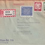 BRD - Rheinbach Einschreibebrief n. Traben-Trarbach 1963 Abs. Feldjäger !