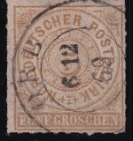 NDP - Orb 6.12.69 preuss. K2 5 Gr. dst. Einzelmarke - dünne Stelle