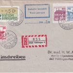 BRD - Völklingen 1981 Gebühr bezahlt/Taxe percue + Zusatz Einschreibebrief