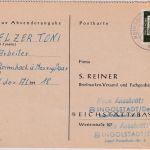BRD - Reimsbach ü. Merzig Poststelle I Karte n. Ingolstadt 1962
