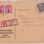 DR - Neunkirchen 1939 Einschreibebrief/Mischfrankatur Dienst/Freimarken