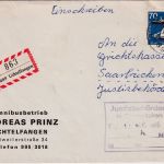 BRD - 70 Pfg. IVA München Einschreibebrief Uchtelfangen - Saarbrücken 1965