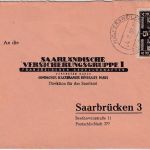 Saar - Wolfersweiler ü. Türkismühle apt. Poststelle I Brief n. Saarbrücken 1953