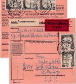 BRD - 5x1 DM Heinemann Eilboten-Paketkarte Rheinbach 3 - Groß Werzin 1974
