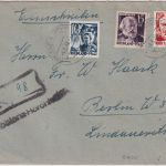 FZ/Rheinl-Pf. - 60 Pfg. u.a. Einschreibebrief Koblenz-Horchheim - Berlin 1948