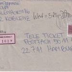 BRD - 2x500 Pfg. SWK Wertbrief Koblenz - Hamburg 1994
