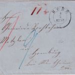 Thurn & Taxis - Höhr 4/3 1858 K2 Portobrief n. Homburg