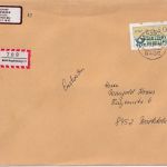 BRD - 330 Pfg. ATM Einschreibebrief bis 50g Regensburg - Marktoberdorf 1987