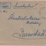 Bizone - Bogel ü. St. Goarhausen Poststelle I Einschreibebrief n. Darmstadt 1950