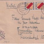 FZ/Allg. - 2x30+15 Pfg. Wappen Zensurbrief n. ÖSTERREICH Kamp - Gmunden 1948
