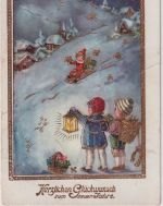 DR - Laubach ü. Castellaun Landpost-L2 Weihnachtskarte n. Holzfeld 1939