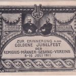 Rheinl.-Pfalz - Linz Remigius-Männer-Gesang-Verein Jubiläum sw-AK gelaufen 1911