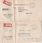 All.Bes./FZ - Andernach Gebühr bezahlt Ovalstpl. 2 Einschreibebriefe 1946