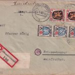 FZ/Allg. - 3x24+2x12 Pfg. Wappen Einschreibebrief Altenahr - Friesenhausen 1946
