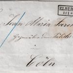 Preussen - Elberfeld 4/1 Ra2 Portobrief n. Cöln 1853 - ohne Inhalt