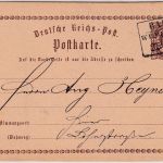 DR - Barmen-Wupperfeld 25/4 1/2 Gr. Brustschild Ganzsache/Ortskarte 1873