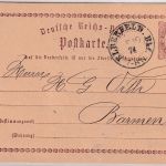 DR - Elberfeld Bhf. 5/10 74 K2 1/2 Gr. Brustschild Ganzsache n. Barmen