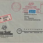 BRD - Wuppertal-Elberfeld 1952 60 Pfg. AFS Röllinghoff Arco Textil Einschreiben