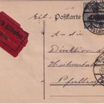 DR - 2x75+40 Pfg. Germania Eilkarte Esslingen - Pfullingen 1921