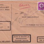 DR - 40+6 Pfg. Hkr. Dienst-Ortszustellurkunde Villingen - Marbach 1935 Retour