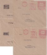 DR - Velbert 1935/37 12 + 24 Pfg. AFS Freitag & Co. Schlösser 2 illustr. Briefe