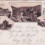 NRW - Burg a.d. Wupper sw-Mehrbild-Vorläuferlitho gelaufen KOS 1894