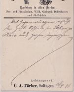 DR - Solingen 13/4 84 Klauckestpl. illustr. Firmenkarte i.d. SCHWEIZ (Burgdorf)