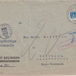 BRD - Solingen 1952 Portopfl. Dienstsache n. Löllbach - Nachgebühr