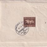 DR - München-Riem Rennplatz So-R-Zettel Einschreibebrief 1936 Block Braunes Band